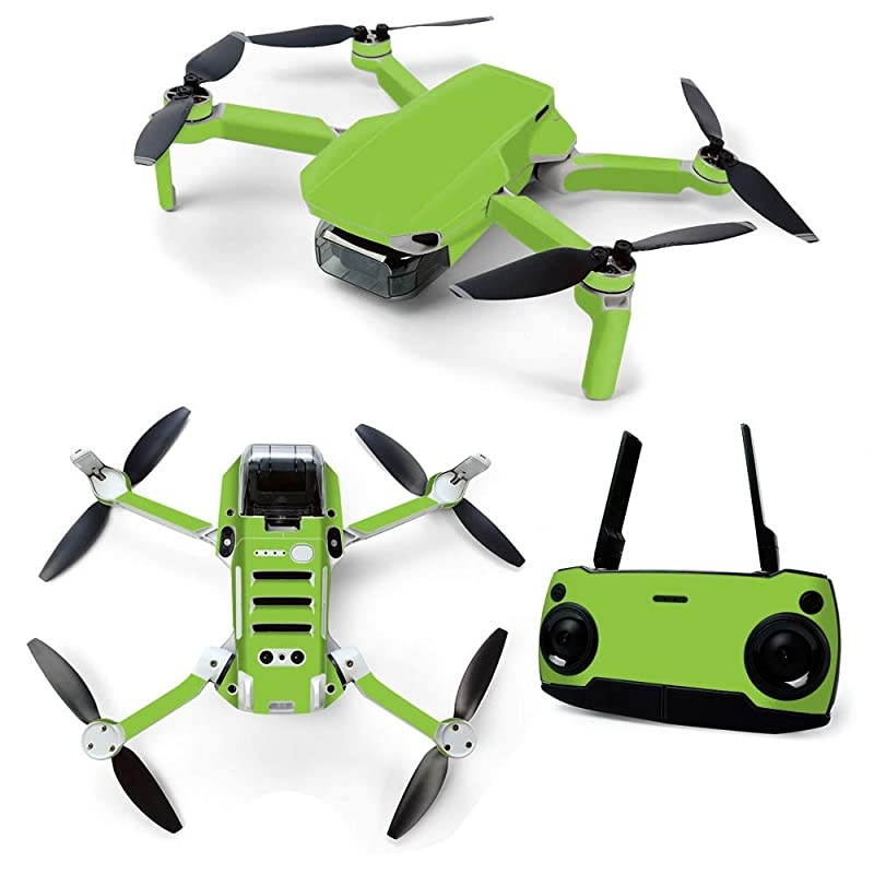 Skin for DJI Mavic Mini Portable Drone Quadcopter Solid Lime Green | Protective Durable and Unique Vinyl Decal wrap Cover | Easy to Apply Remove and Change Styles | Made in The USA