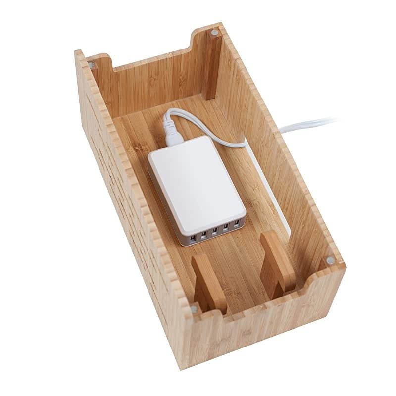 Universal Multi Device Cord Organizer Stand and Charging Station for Smartphones, Tablets, and Laptops Includes 5-USB Port Hub Charger with Power Supply