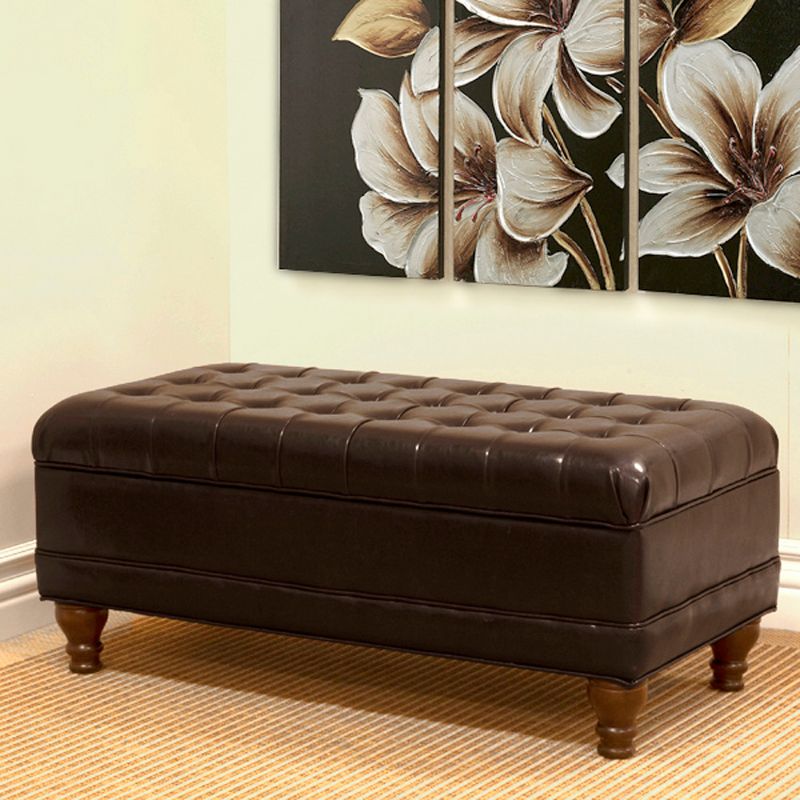 Deluxe Tufted Storage Bench Espresso - HomePop