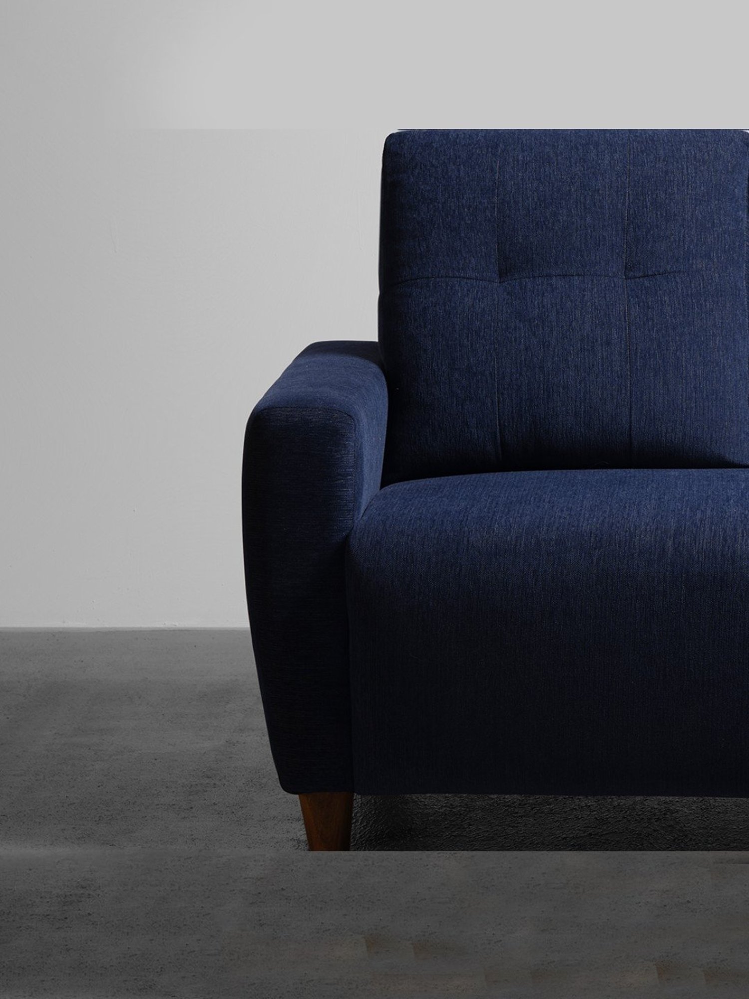 Sleepyhead Yolo Berry Blue Fabric 1 Seater Sofa