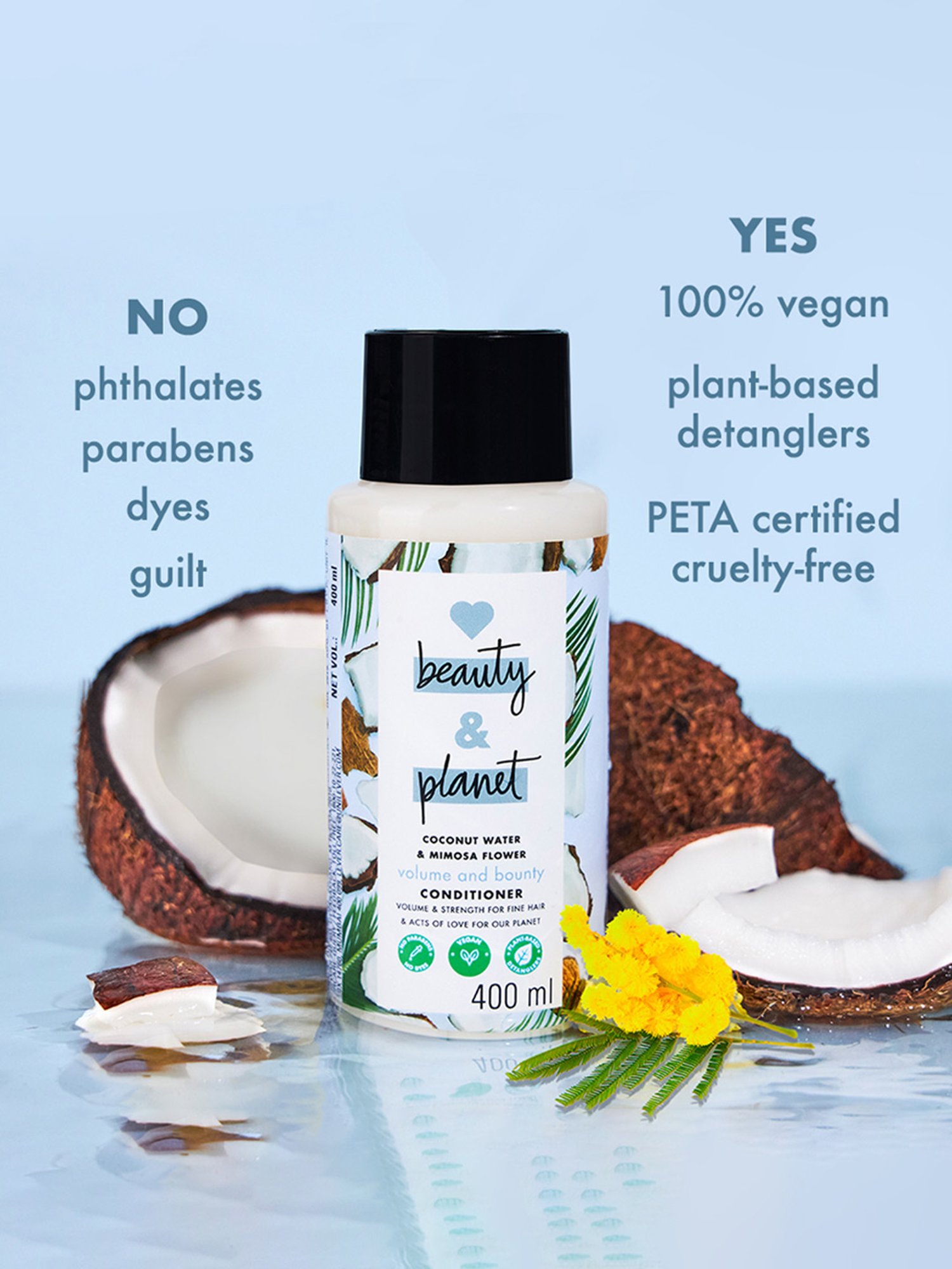 Love Beauty & Planet Coconut Water & Mimosa Flower Volume and Bounty Conditioner - 200 ml