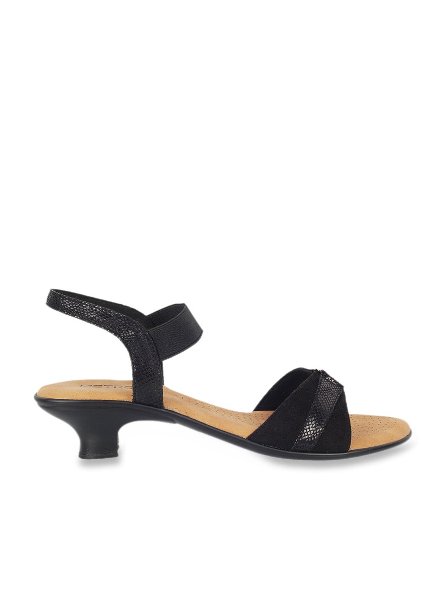 Metro Women's Black Ankle Strap Sandals