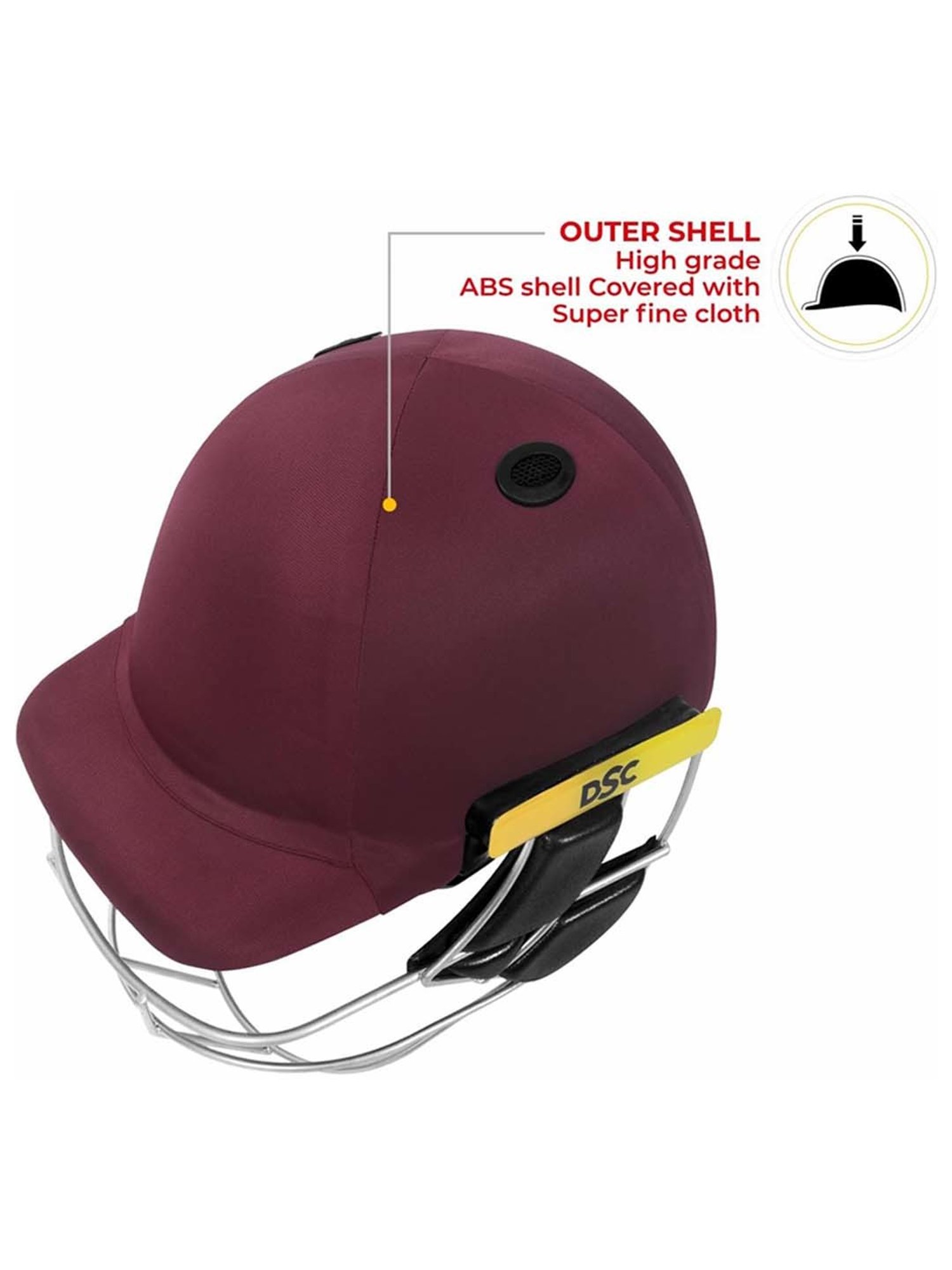 DSC AVENGER PRO Premium Cricket Helmet Fixed Spring Steel Grill Back Support Strap Size - L