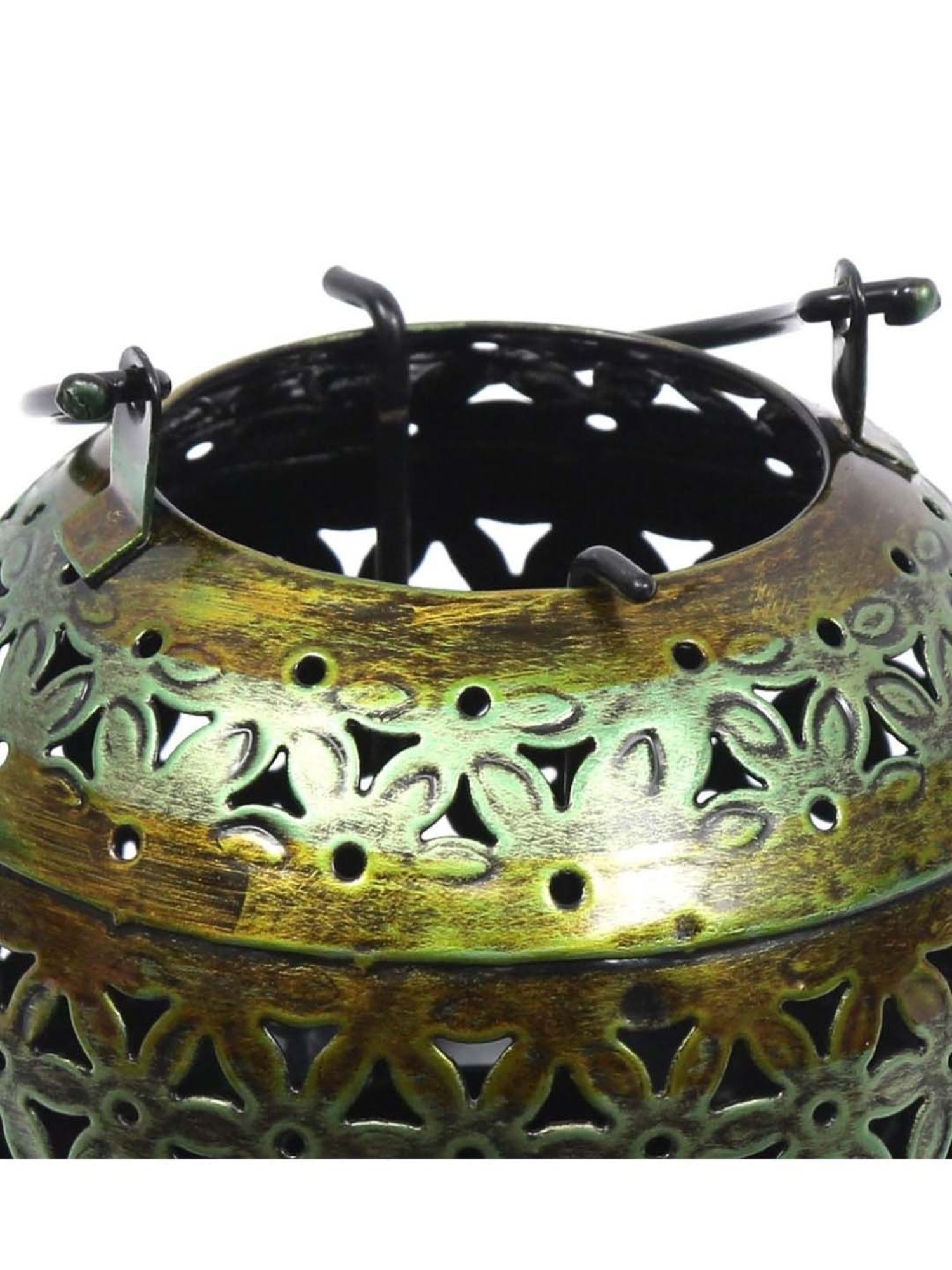Artisans Rose Green Iron Dahlia Tea Light Holder - Set of 1