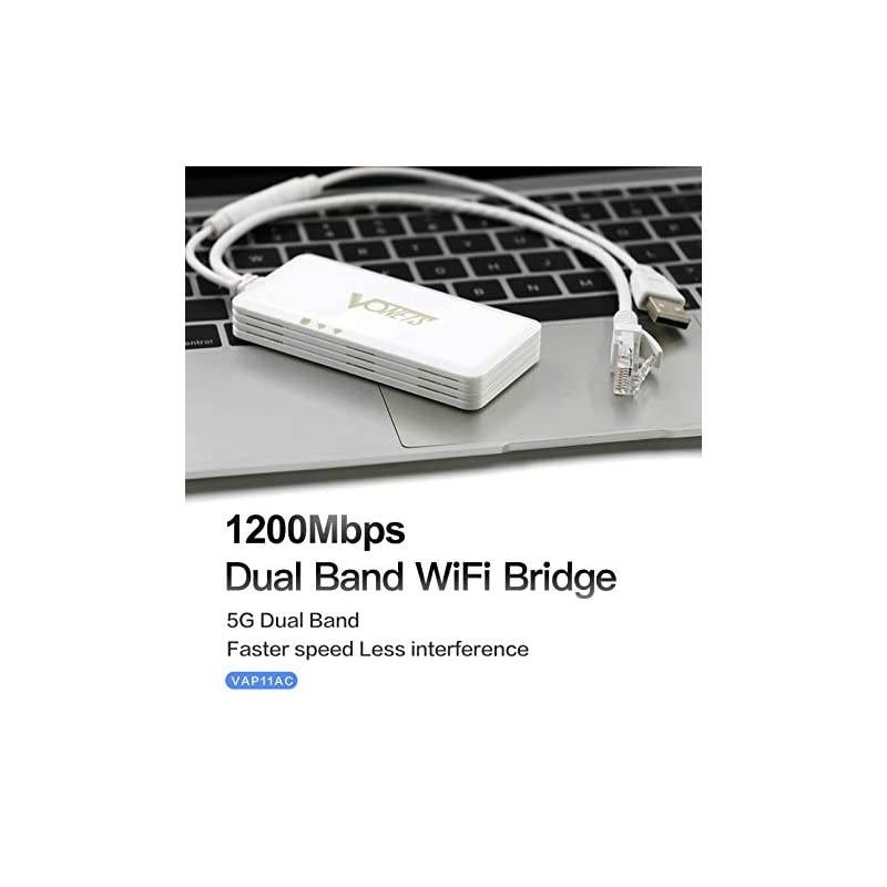WiFi Repeater  1200Mbs 5GHz Professional Dual Band WiFi Range Extender Bridge Dongle Wi-Fi Signal Booster Wireless Access Points AP for Dreambox Xbox PS3 Network Printer Router ADSL IP Camera
