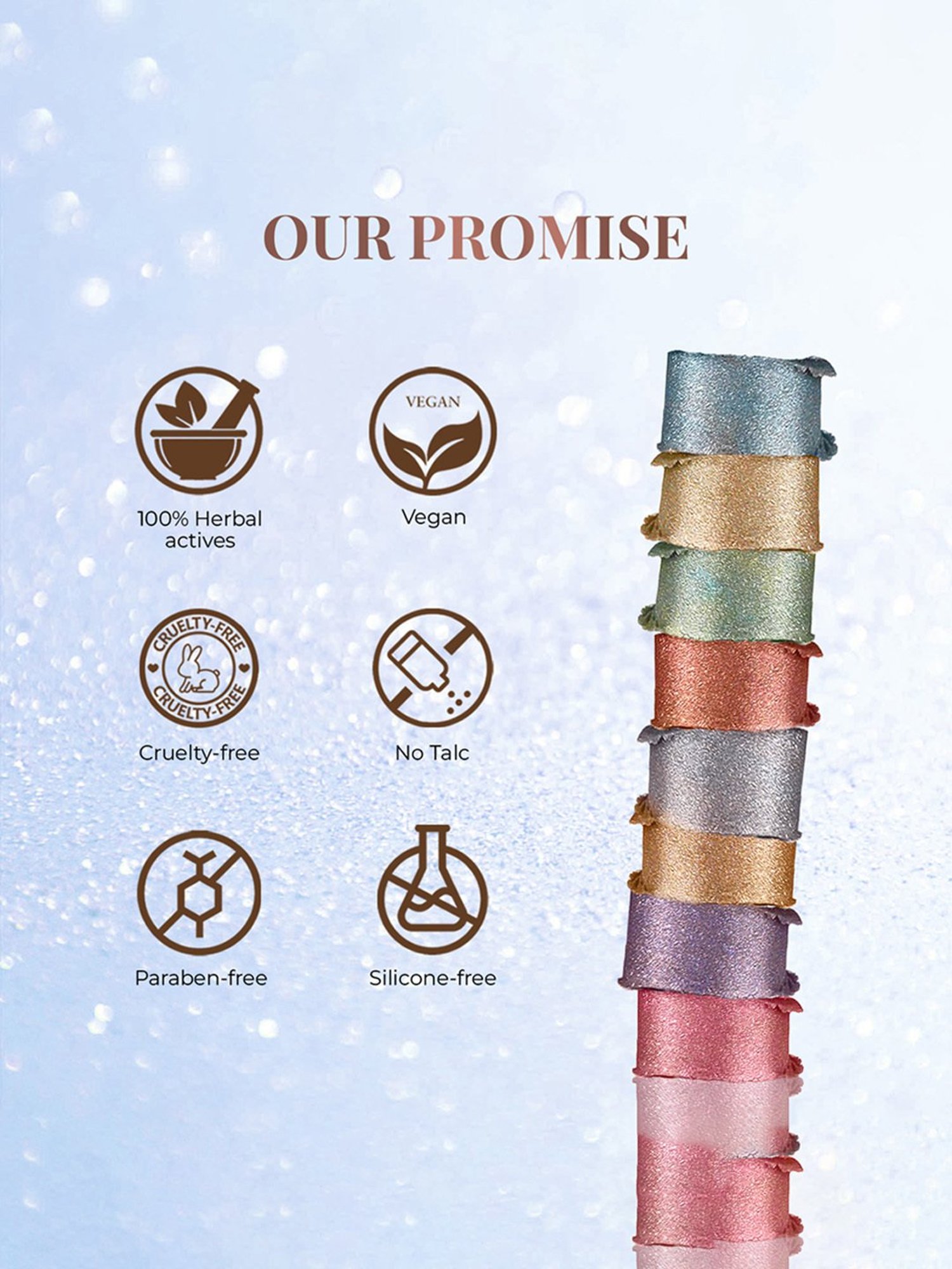 JUST HERBS 8 In 1 Eye Shadow Lidsticks Infinity & Beyond - Pack of 8