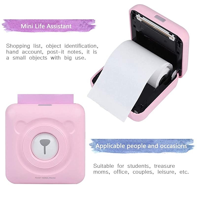 Mini Bluetooth Printer Wireless Paper Photo Printer Portable Instant Mobile Printer