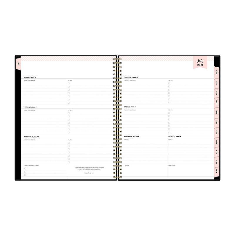 2021-22 Academic Planner 8.5" x 11" Flexible Plastic Cover Weekly/Monthly Wirebound Black - Day Designer