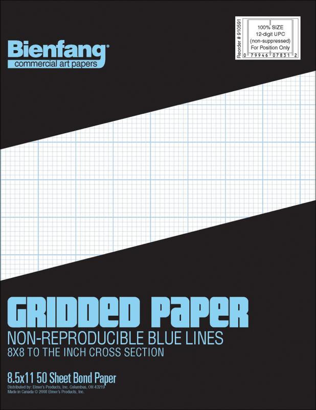 Bienfang Gridded Paper Pad 8.5"X11"-50 Sheets