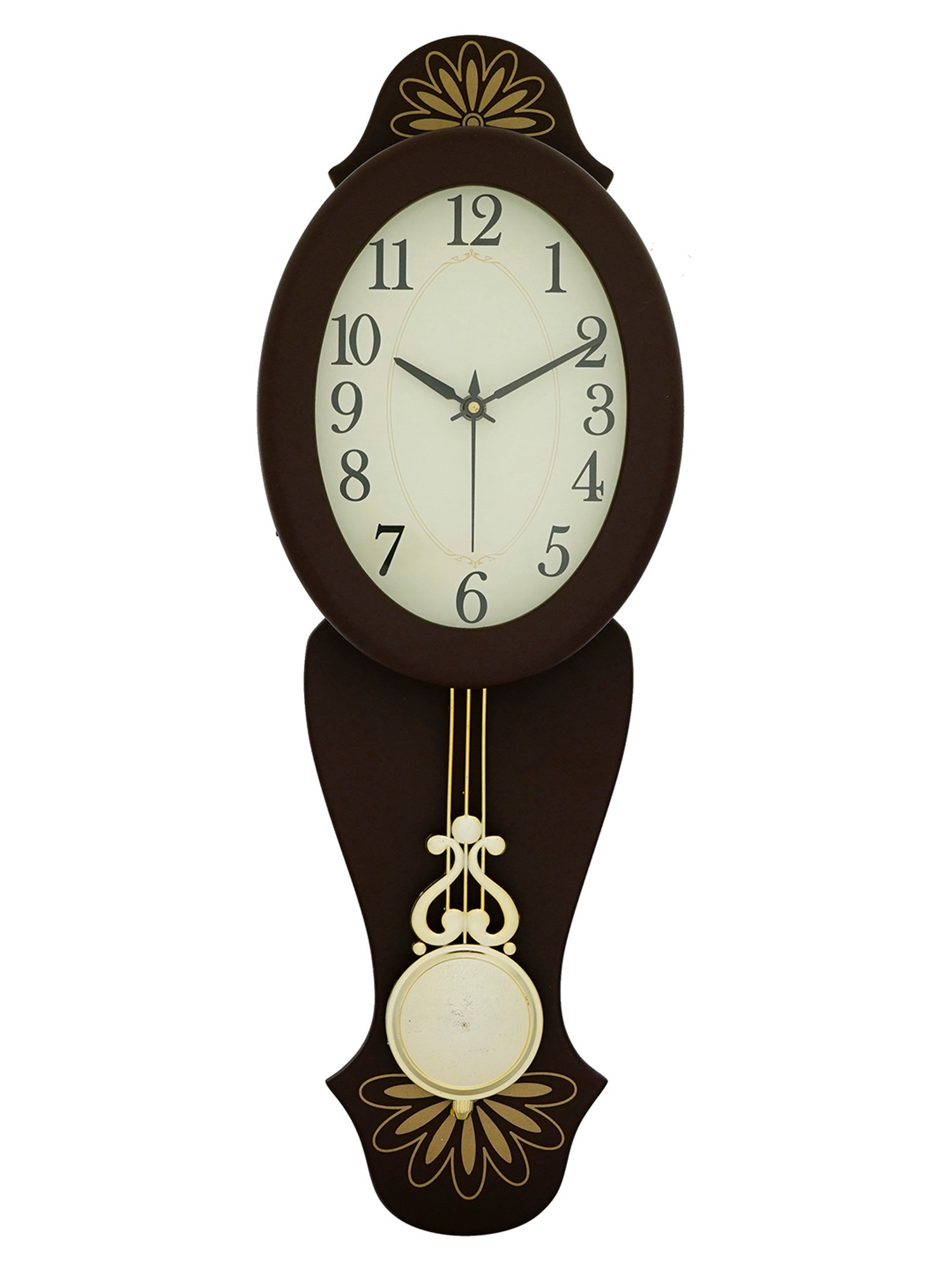 CHRONIKLE Elegant Vertical Brown Wood Wall Clock