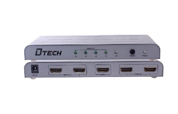 DT-7144 HDMI1.4 Splitter 1x4 HDMI Splitter with 3D and 4Kx2K ultra-high-definition Blu-ray machine