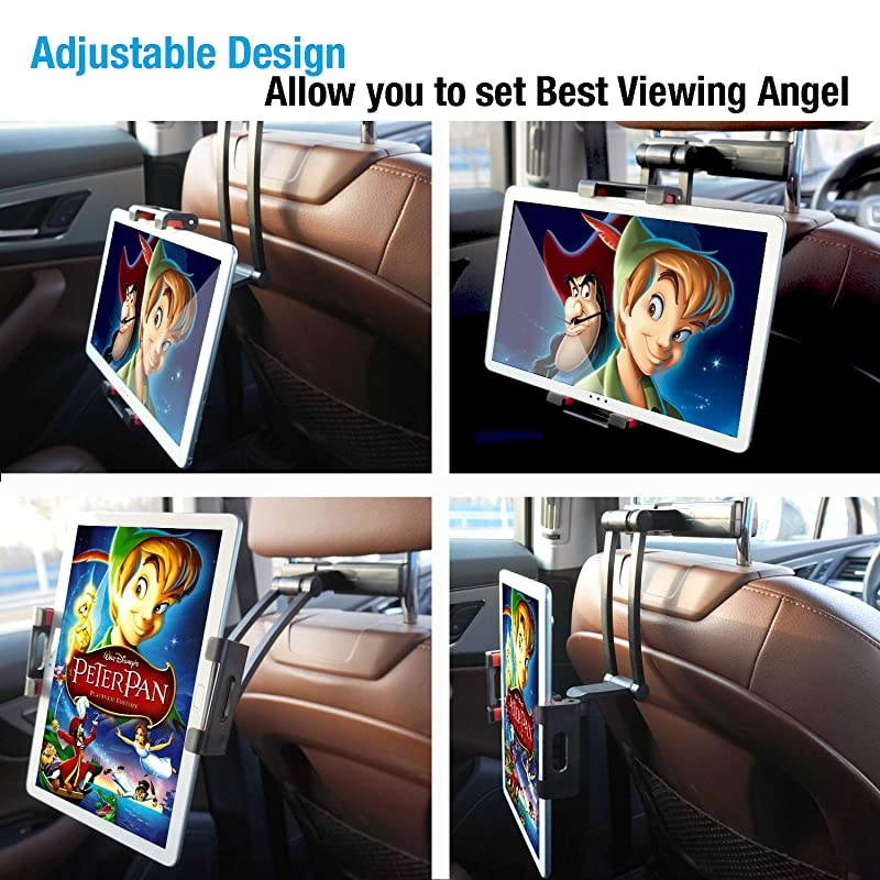 Headrest Mount Car Headrest Tablet Mount Adjustable Backseat Tablet Holder for Apple ProAirMiniNintendo SwitchSamsung Tablet Fire Tablets Phones iPhones and Any from 513Black