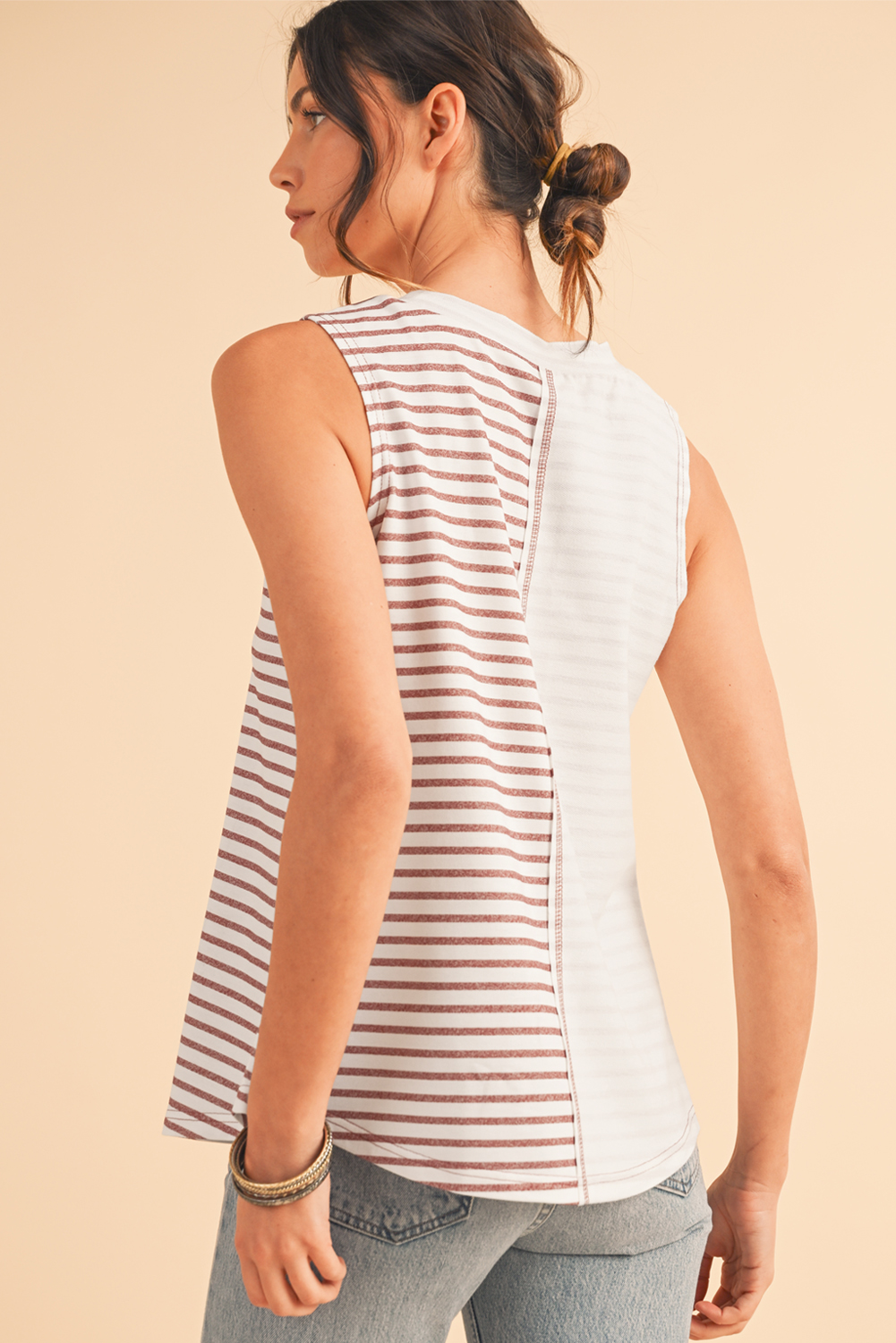 Black Floral Jacquard Square Neck Tank Top