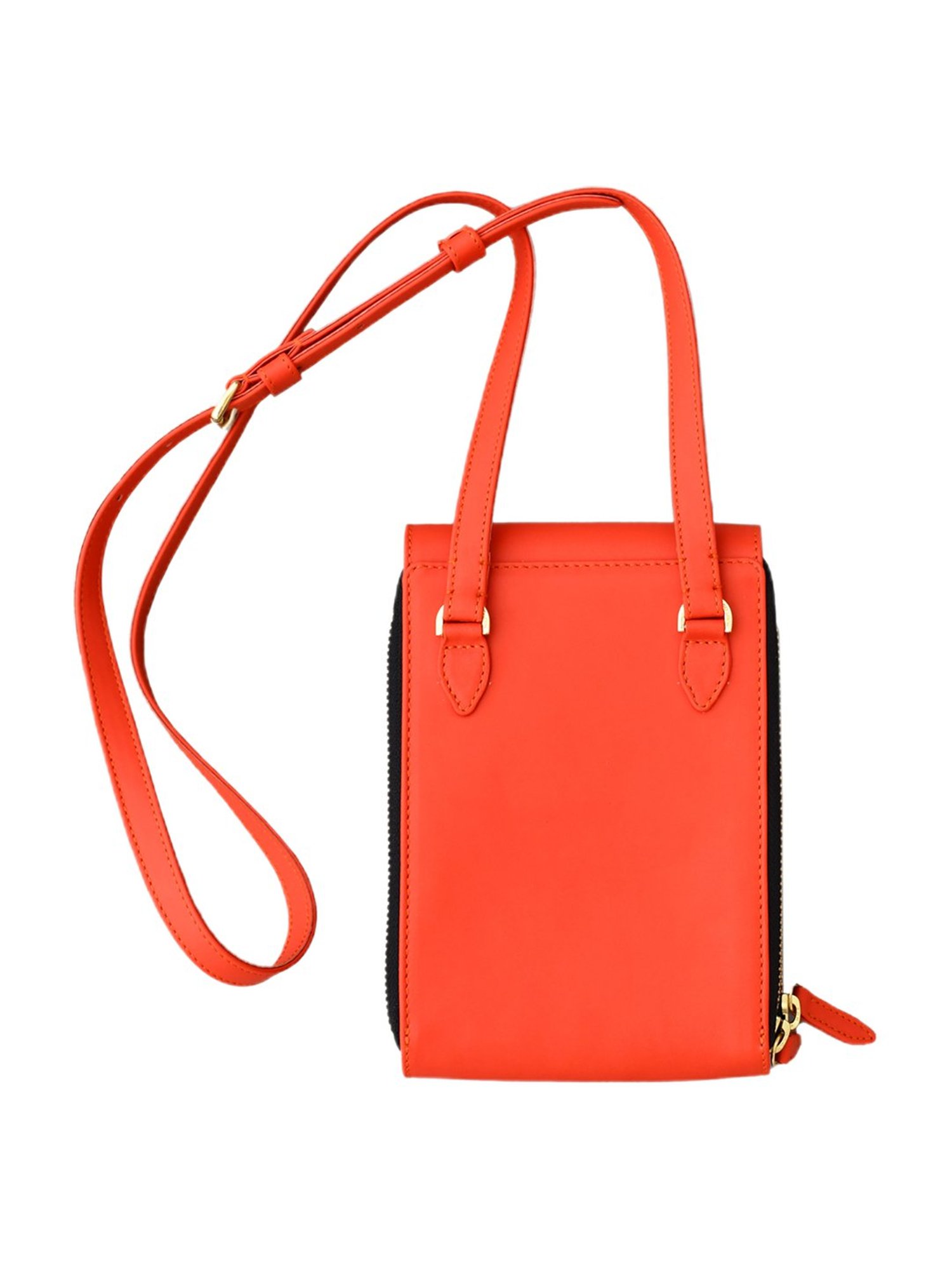 James Aston Aurora Orange Peach Leather Cross Body Bag