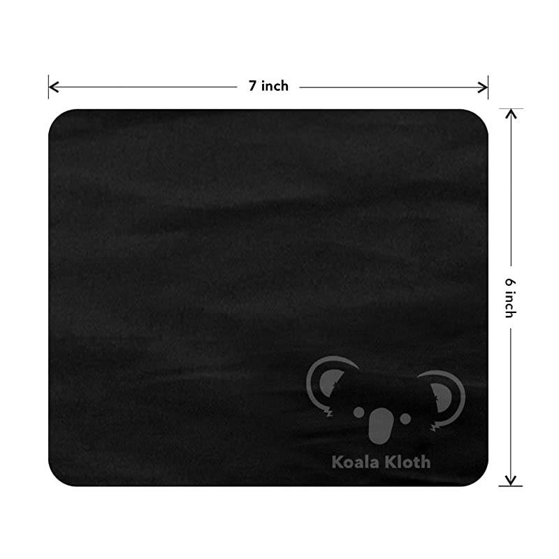 Kloth Microfiber Cleaning Cloth | Eyeglass Lens Cleaner | Glasses Phone Camera Computer Screen Cleaning | Safe for All Coated Lenses | 6 Pack 6x7 Inch Black
