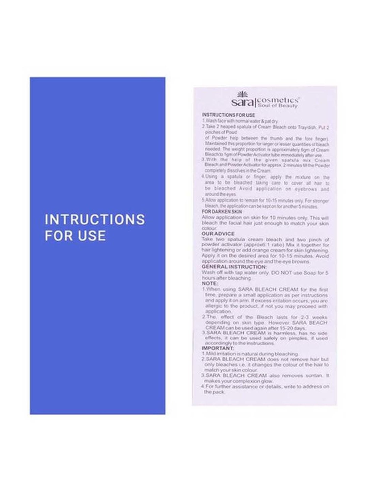 O3+ Sara Oxy D-tan Bleach Cream Kit - 300 gm