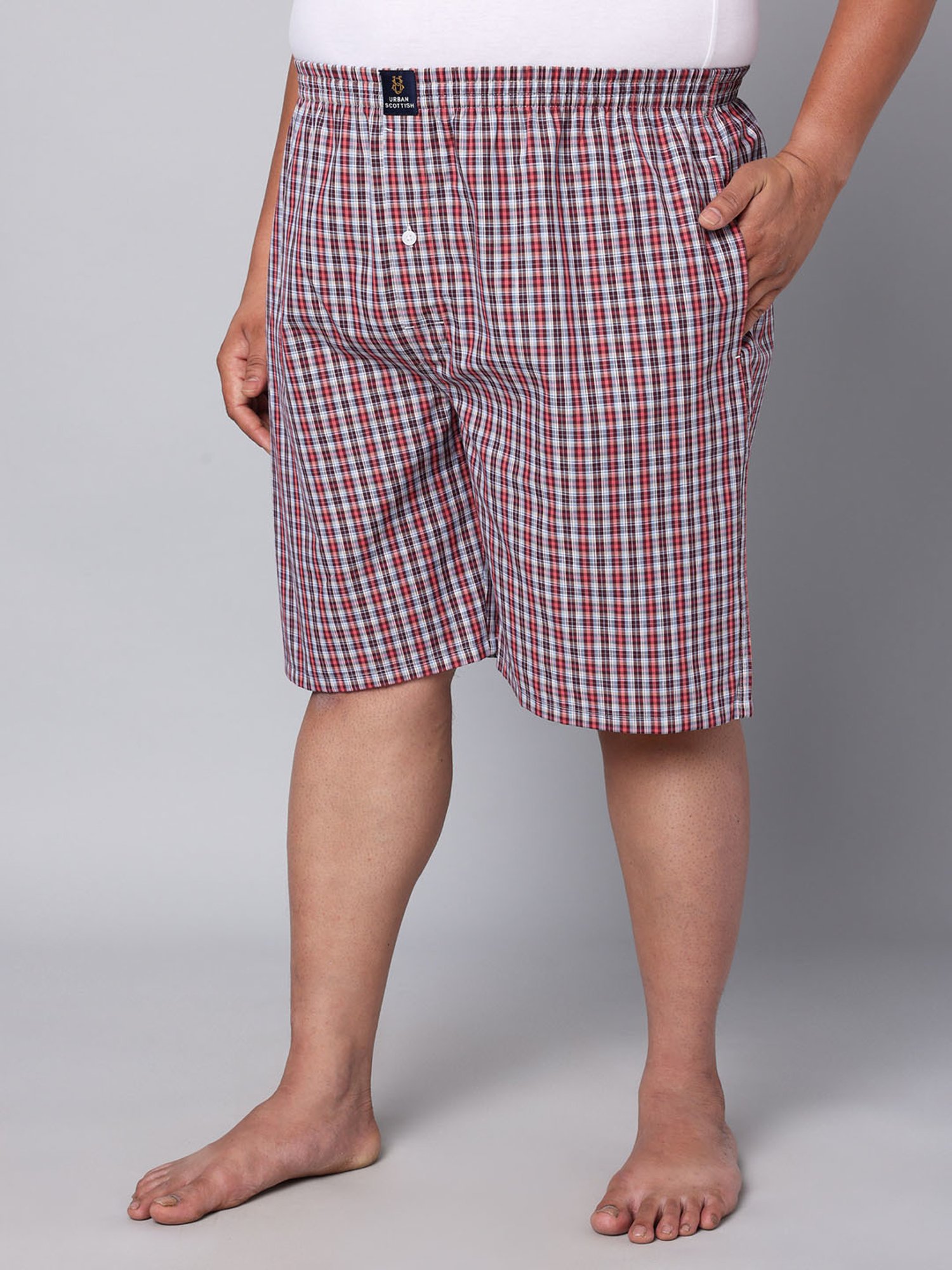 Urban Scottish Multi Cotton Regular fit Checks Boxers