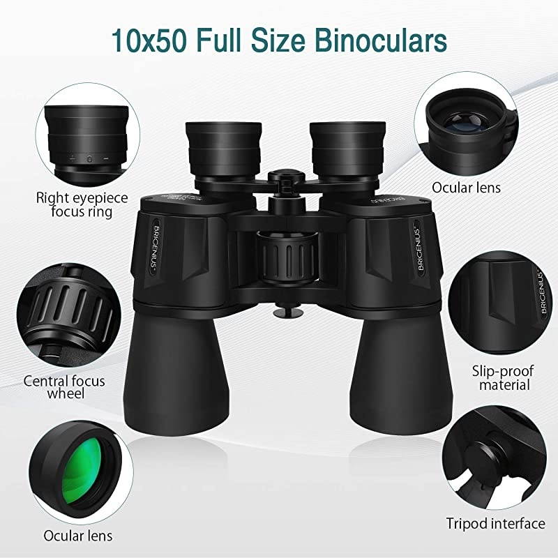 10 x 50 Binoculars for Adults, Powerful Binoculars for Bird Watching, Multi-Coated Optics Durable Full-Size Clear Binocular for Travel Sightseeing Hunting Outdoor Sports Games and Concerts