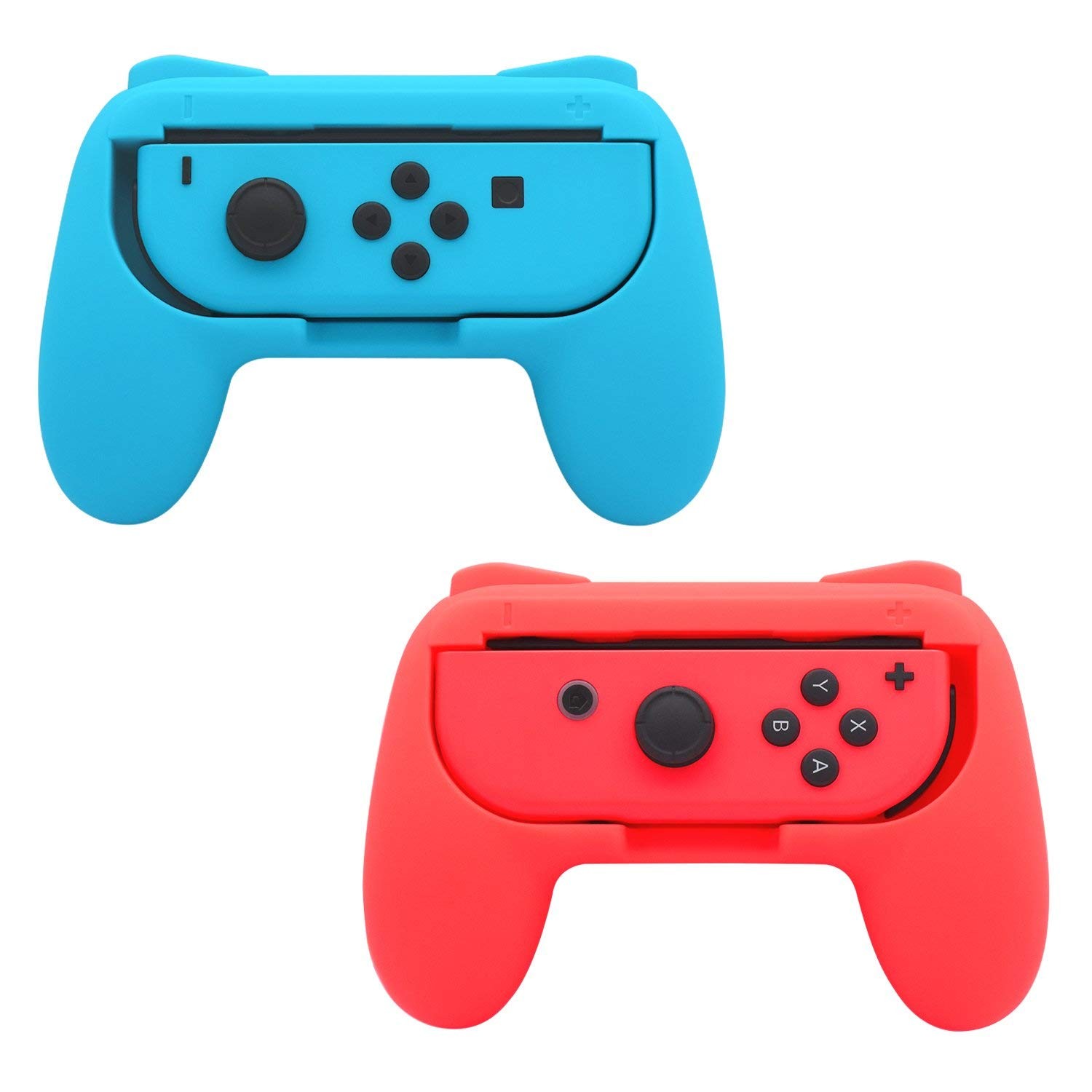 Wristband is suitable for Just Dance 2021 2020 2019 switch, hands-free elastic wristband, suitable for Nintnedo Switch dance accessories, a pair of JoyCon grips (blue + red), children's edition