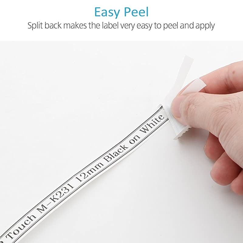 Compatible Label Tape Replacement for Brother PTouch M Tape MK231 M231 MK231 NonLaminated 12mm 047 x 262ft Black on White for Brother Ptouch PTM95 PT90 PT85 PT80 PT45M 6 Pack