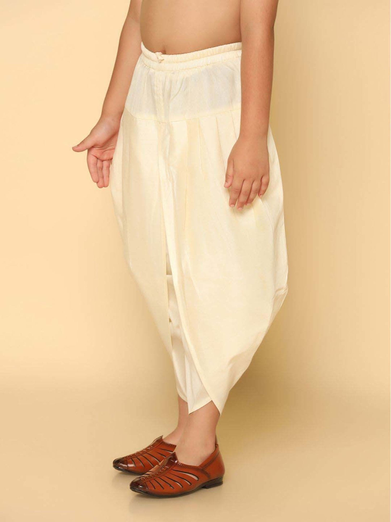 KISAH Kids Off-White Cotton Regular Fit Dhoti Pants