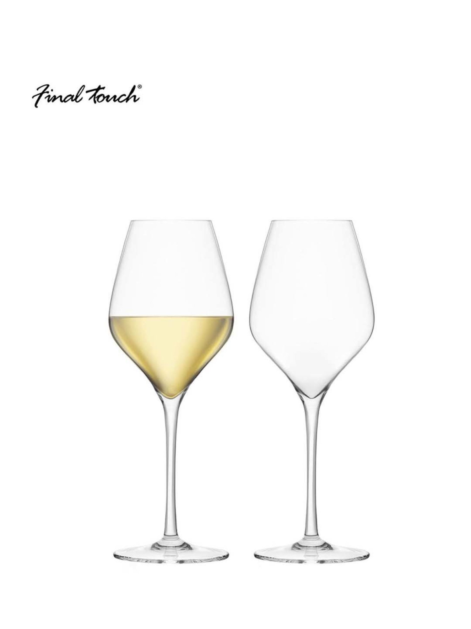 Final Touch 2-Piece Transparent White Wine Glass Set
