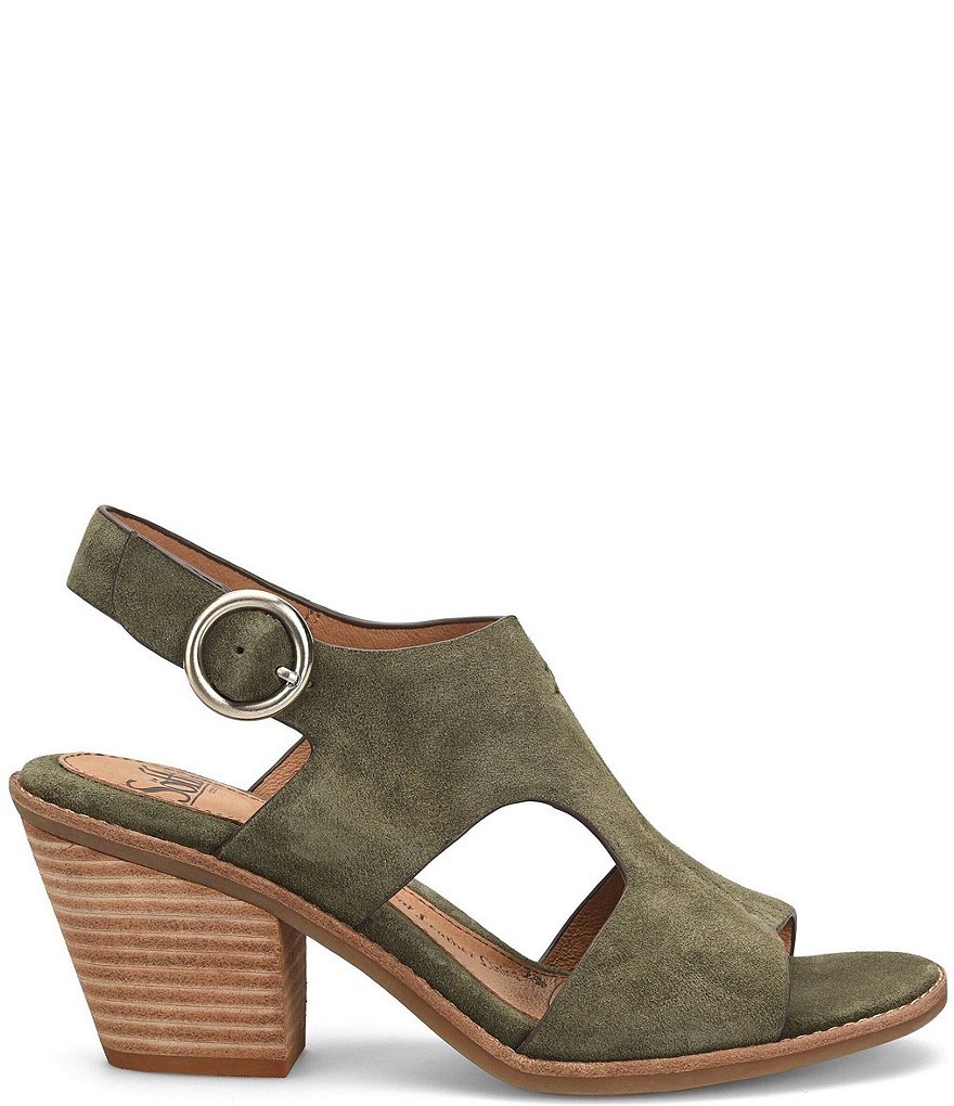 Sofft Maben Suede Slingback Block Heel Sandals