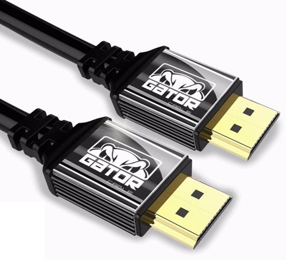 GATOR CABLE Ultra HD High Speed HDMI 2.0 Cable - Male to Male (A to A) - BLACK - 10 FT - Gold Plated Connectors - HDTV LED 3D 2160P 4K x 2k HDR PS4 BluRay
