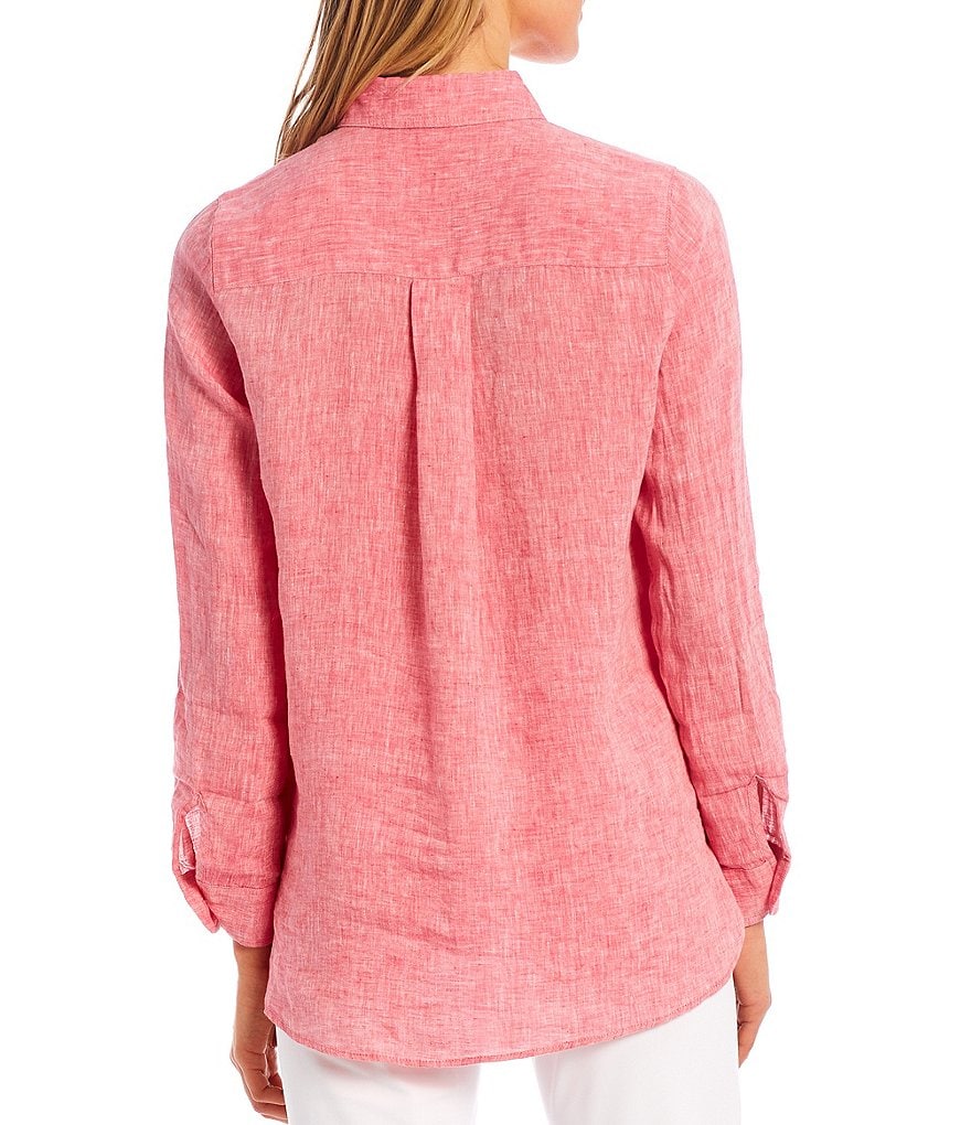 J.McLaughlin Britt Button Front Collared Linen Blouse