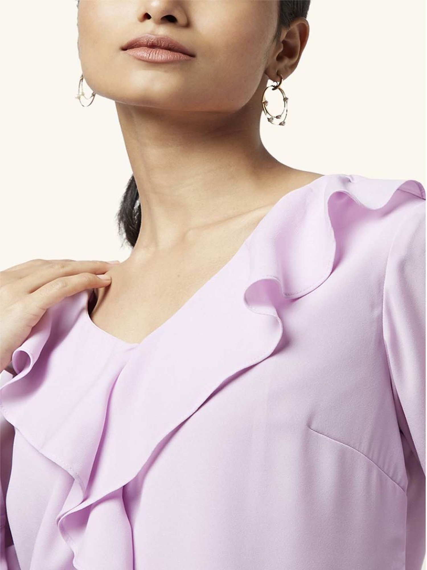 Annabelle by Pantaloons Lilac Regular Fit Top