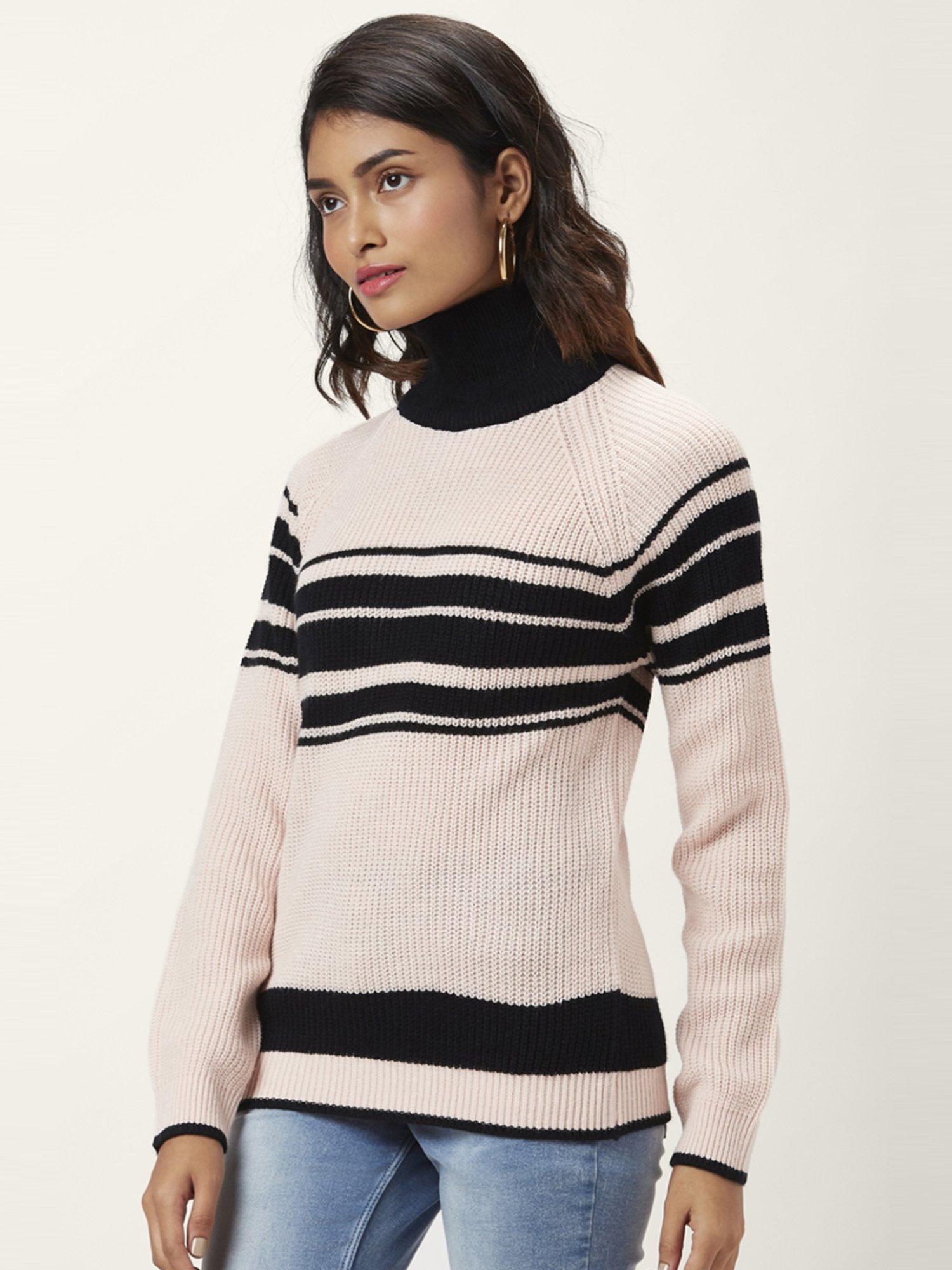 Honey by Pantaloons Pink Striped Sweater