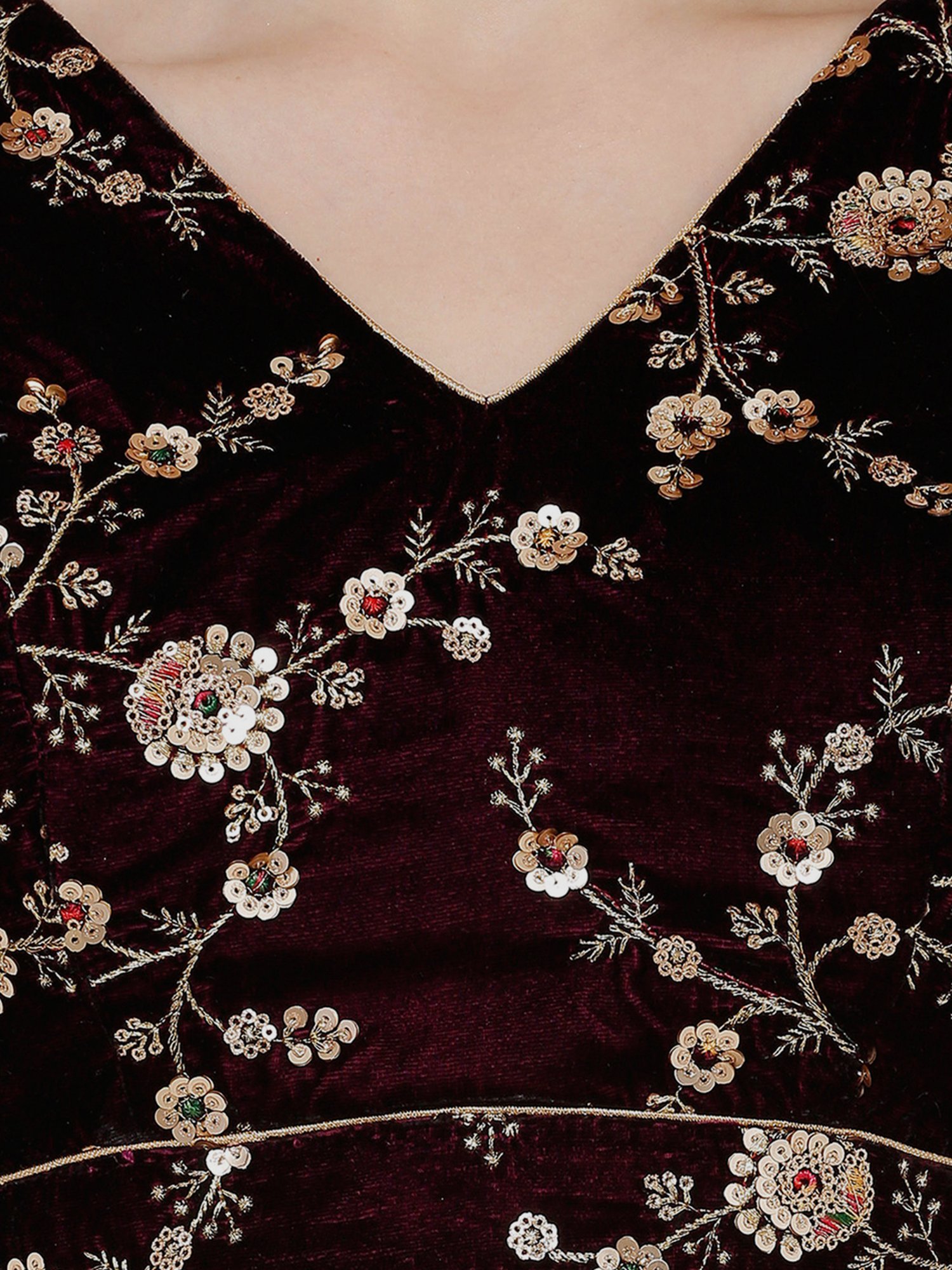 Salwar Studio Red Textured Blouse