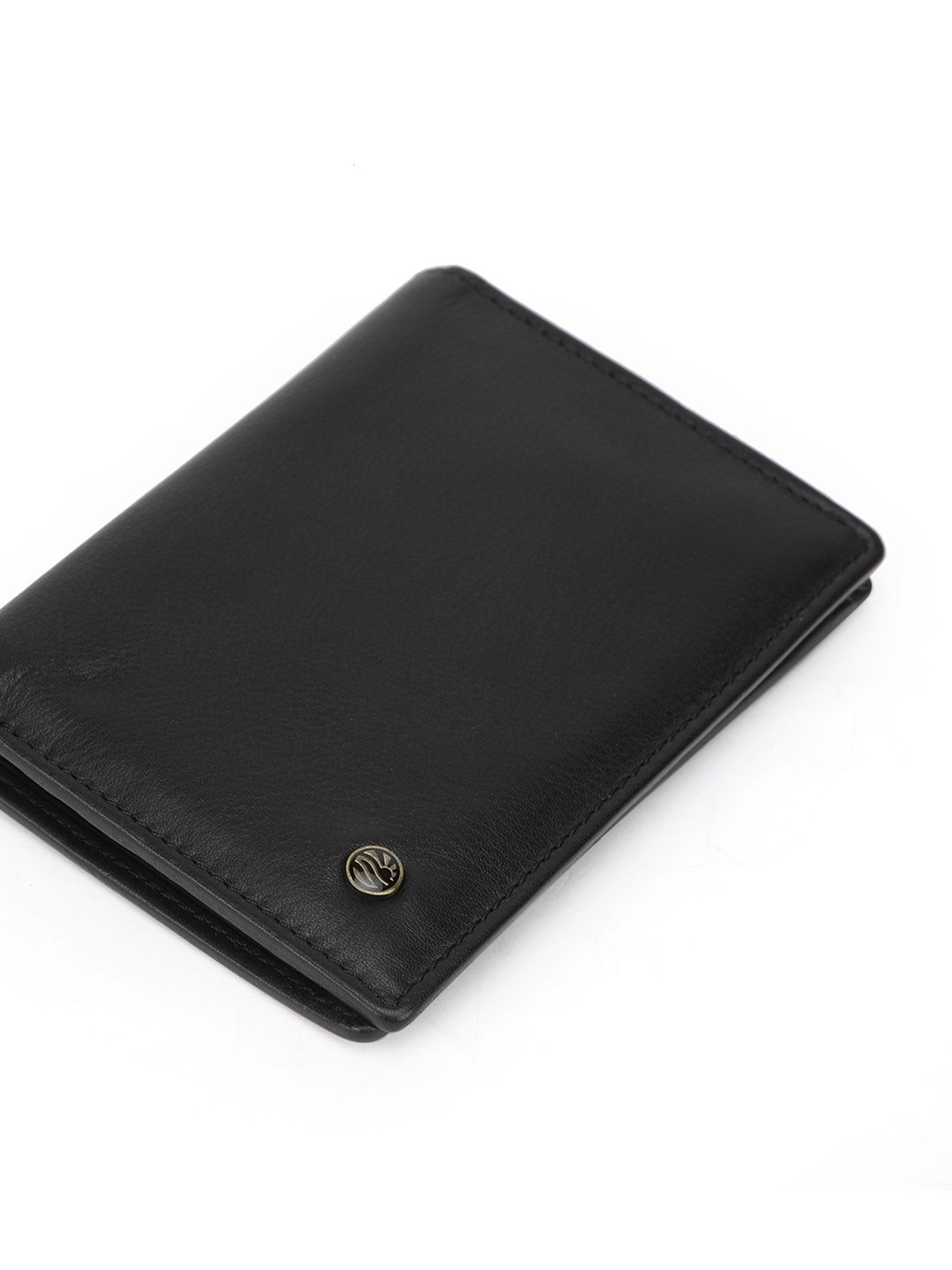 PERQUISITE Black Casual Leather Bi-Fold Wallet for men
