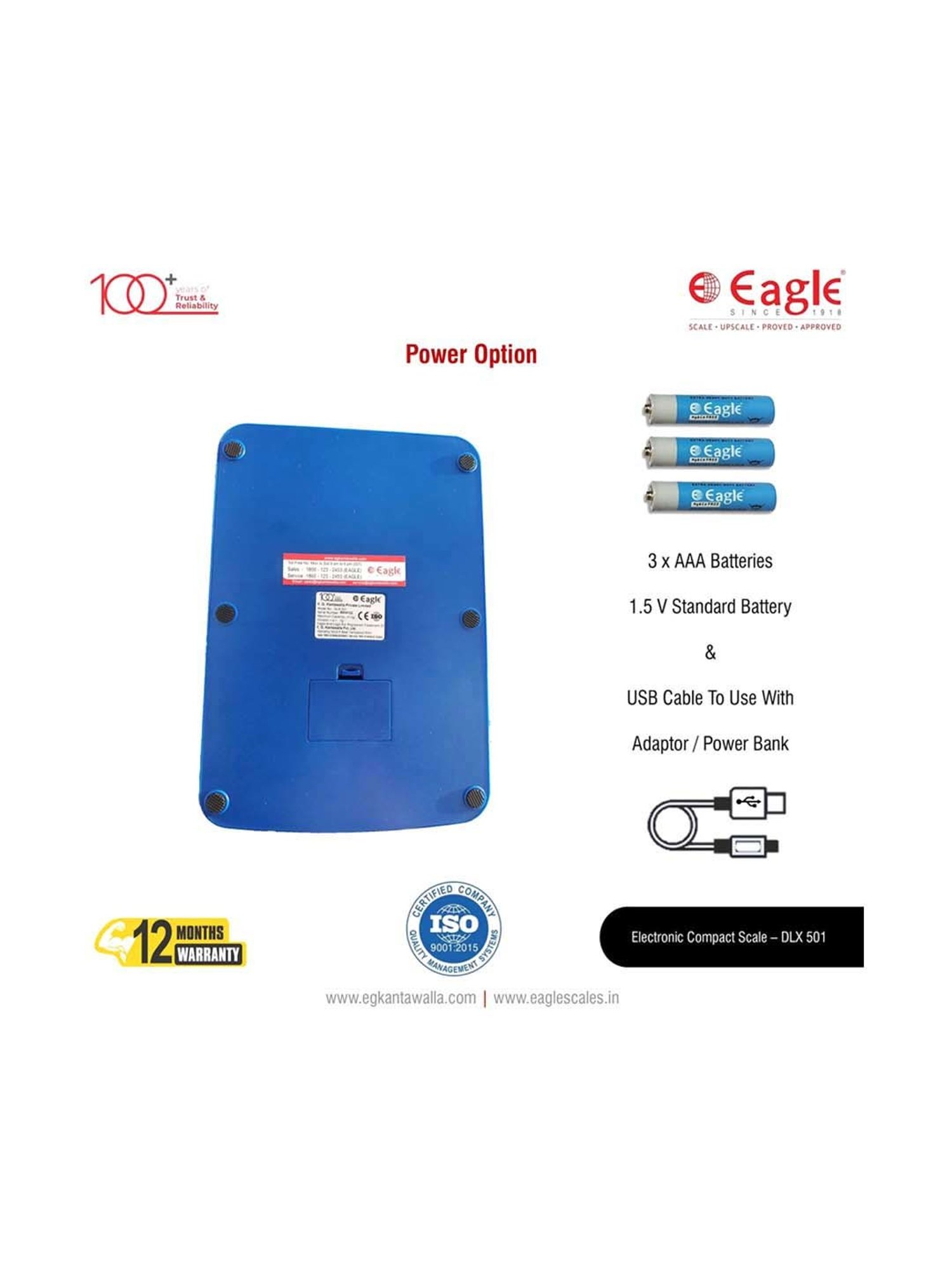 Eagle DLX-501 Digital Weight Machine for kitchen 50 kg Capacity,1 g Accuracy, Kitchen Weighing Scale