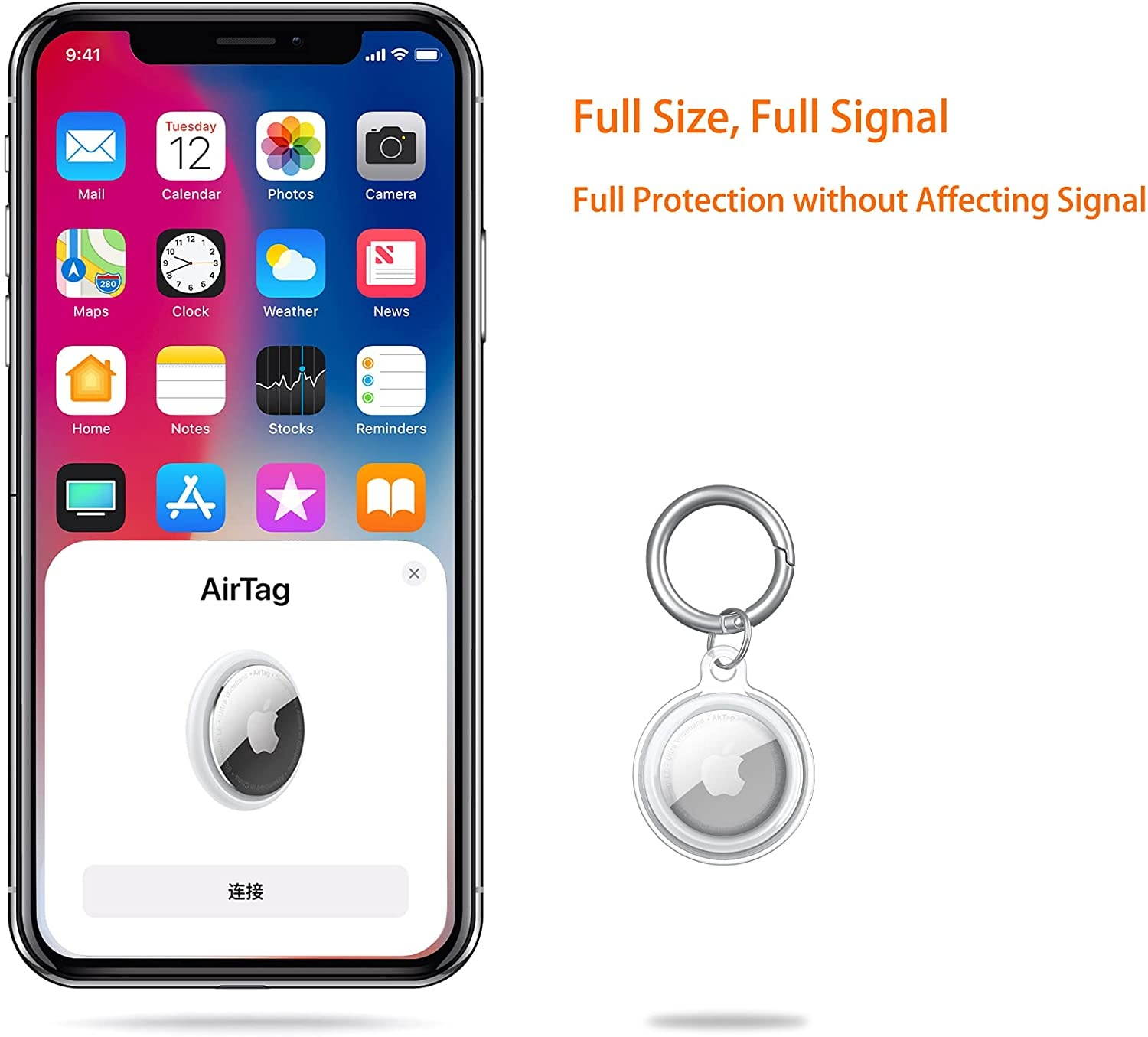 AirTag Case Keychain 2 Pack, TPU Soft Full Body Protective Cover Anti Scratch Slim for iPhone Finder AirTag 2021 - Pink