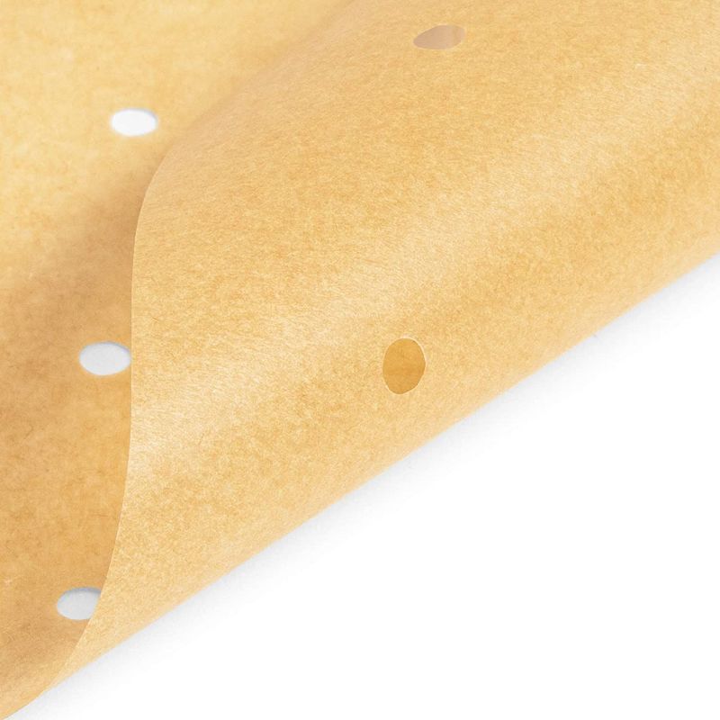 Juvale 200 Pack Square Air Fryer Liners, Unbleached Perforated Parchment Paper, Brown, 7.5"