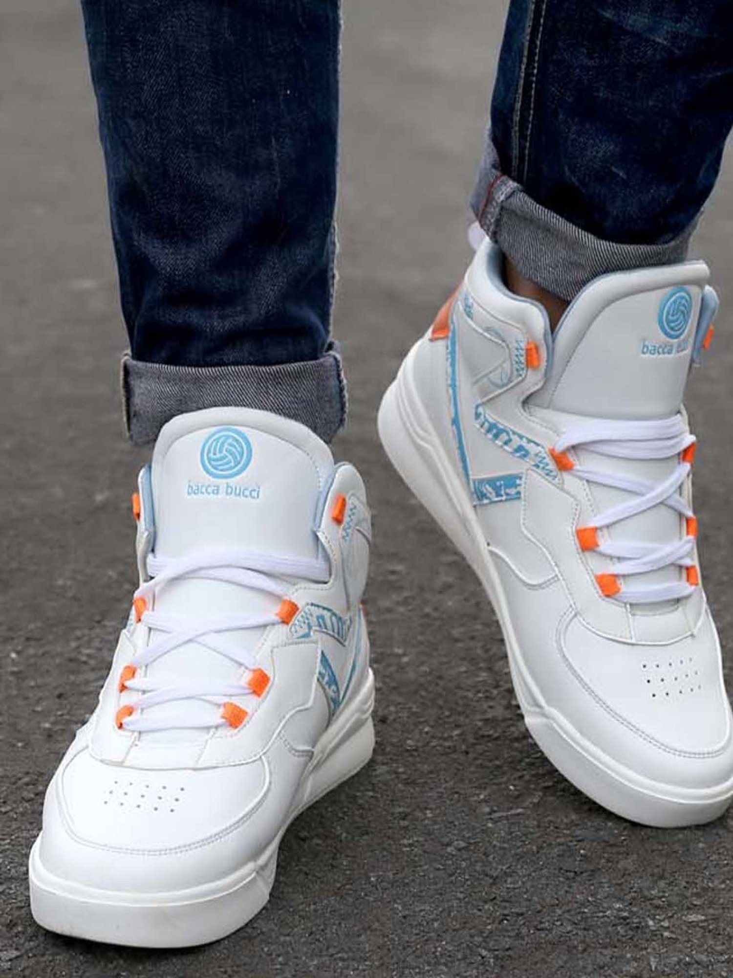 Bacca Bucci Men's SKYLINE White Ankle High Sneakers