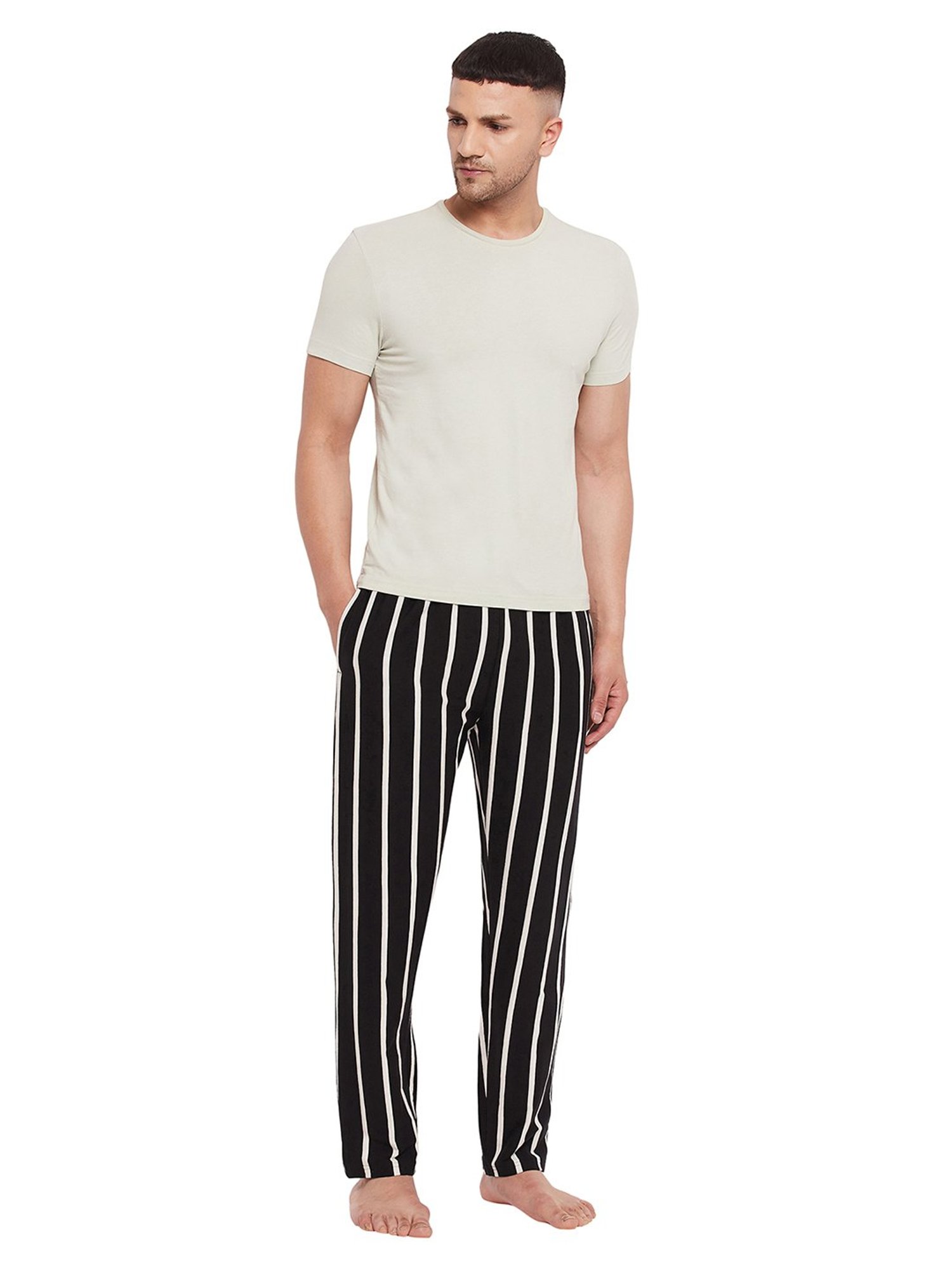 Hypernation Black & Ecru Striped Pyjamas