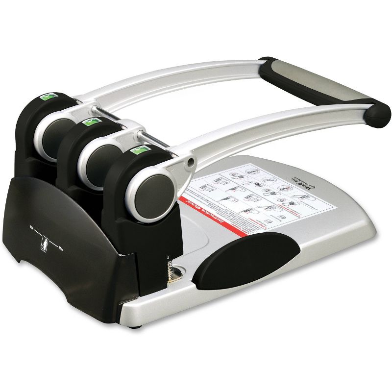 Business Source Manual 3-Hole Punch - Black / Silver