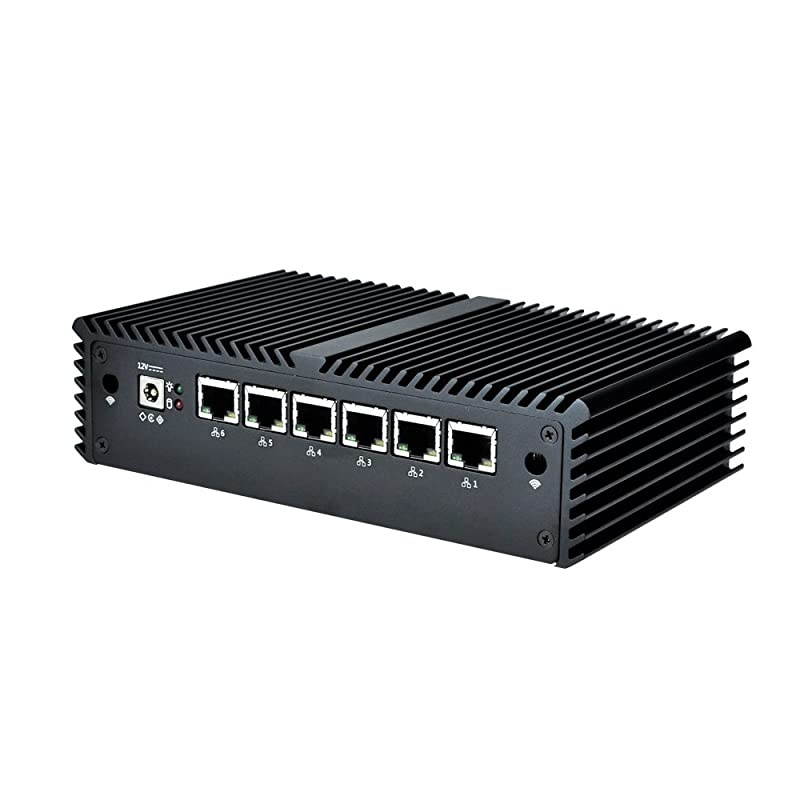 Q555G6-S05  Mini PC Core i5 7200U with 6 Gigabit Ethernet NIC AES-NI Fiewwall Router Machine Micro Industrial Computer (4G DDR4 RAM + 256G MSATA SSD + WiFi)