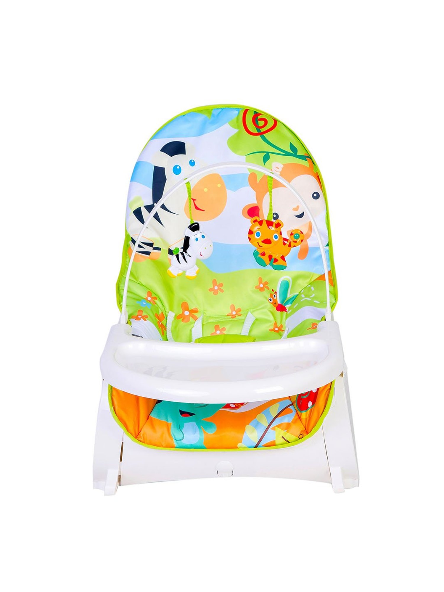 Baby Moo Green 2 In 1 Rocker Cum Feeding Chair (20 Kg)