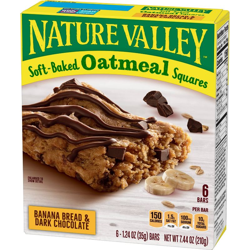 Nature Valley Banana Bread & Dark Chocolate Soft-Baked Oatmeal Squares - 7.44oz/6ct
