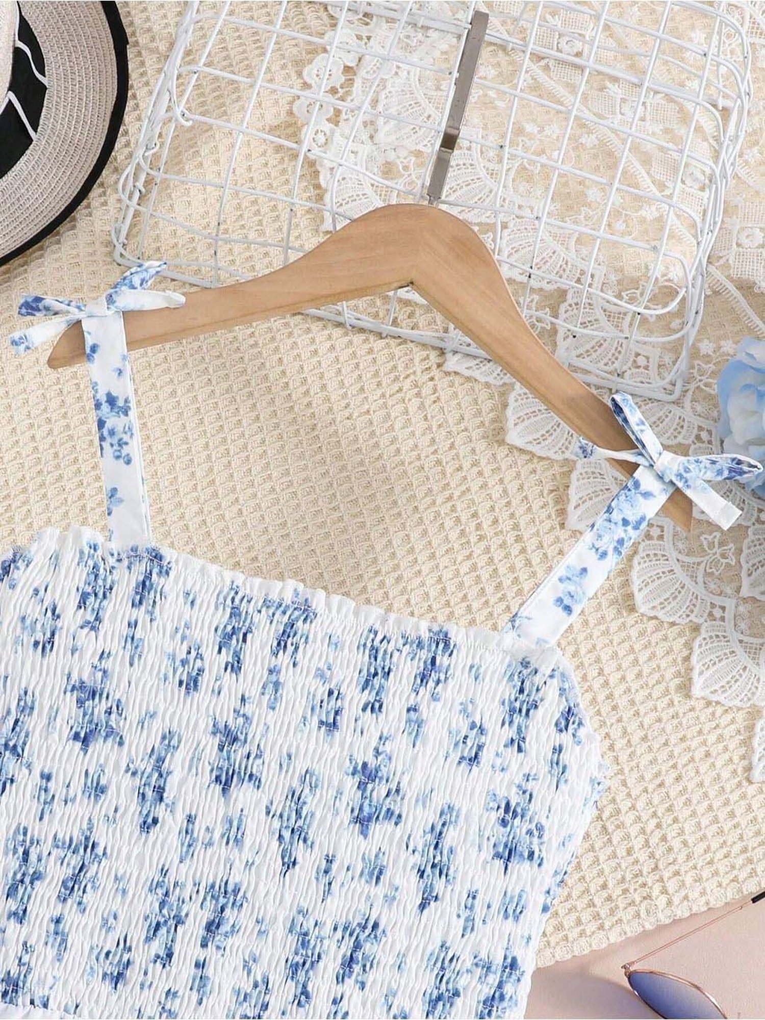 Bolly Lounge Girls Ocean Blue Floral Dress