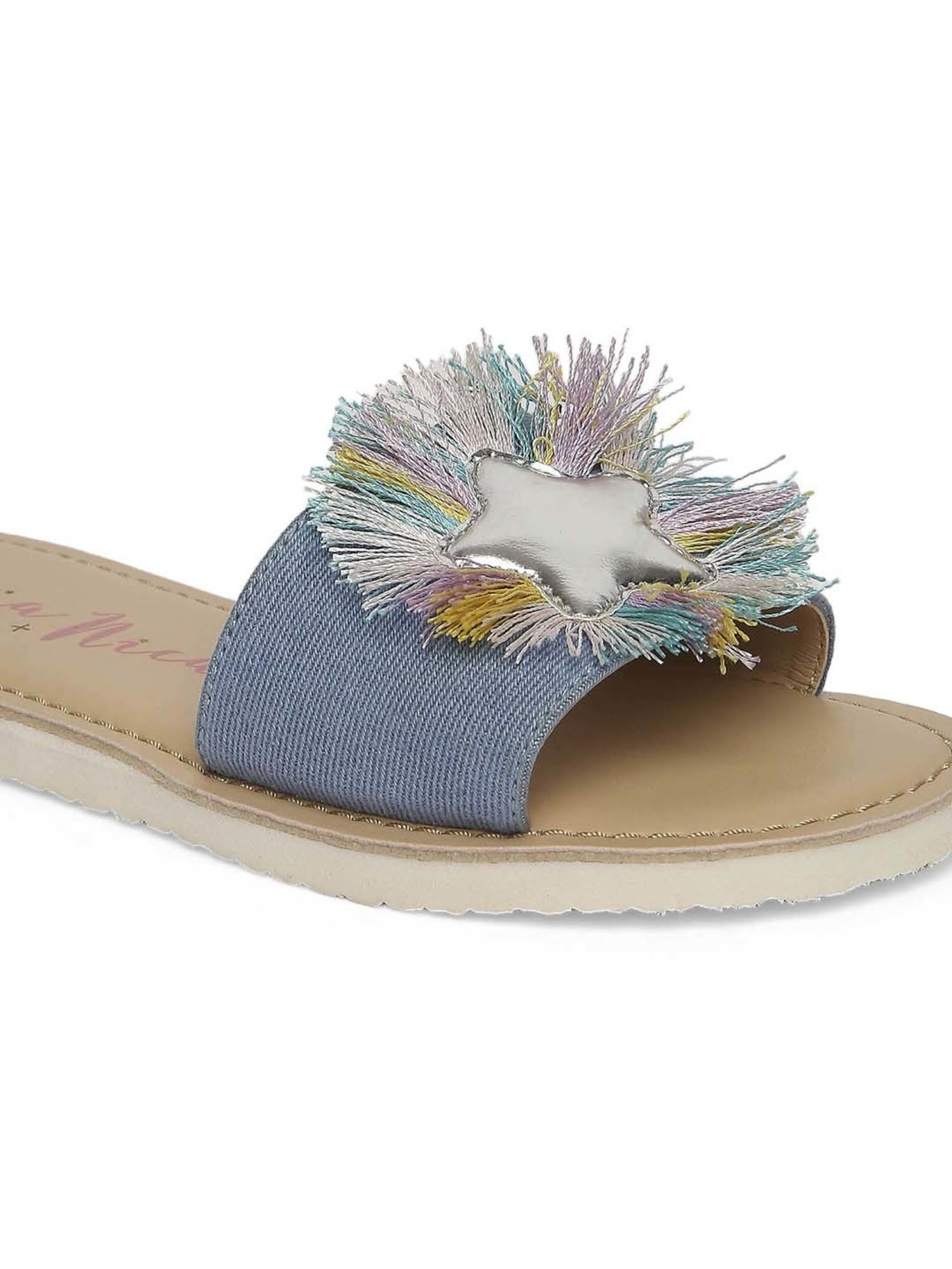 Aria Nica Kids Dream Blue & Beige Casual Slides