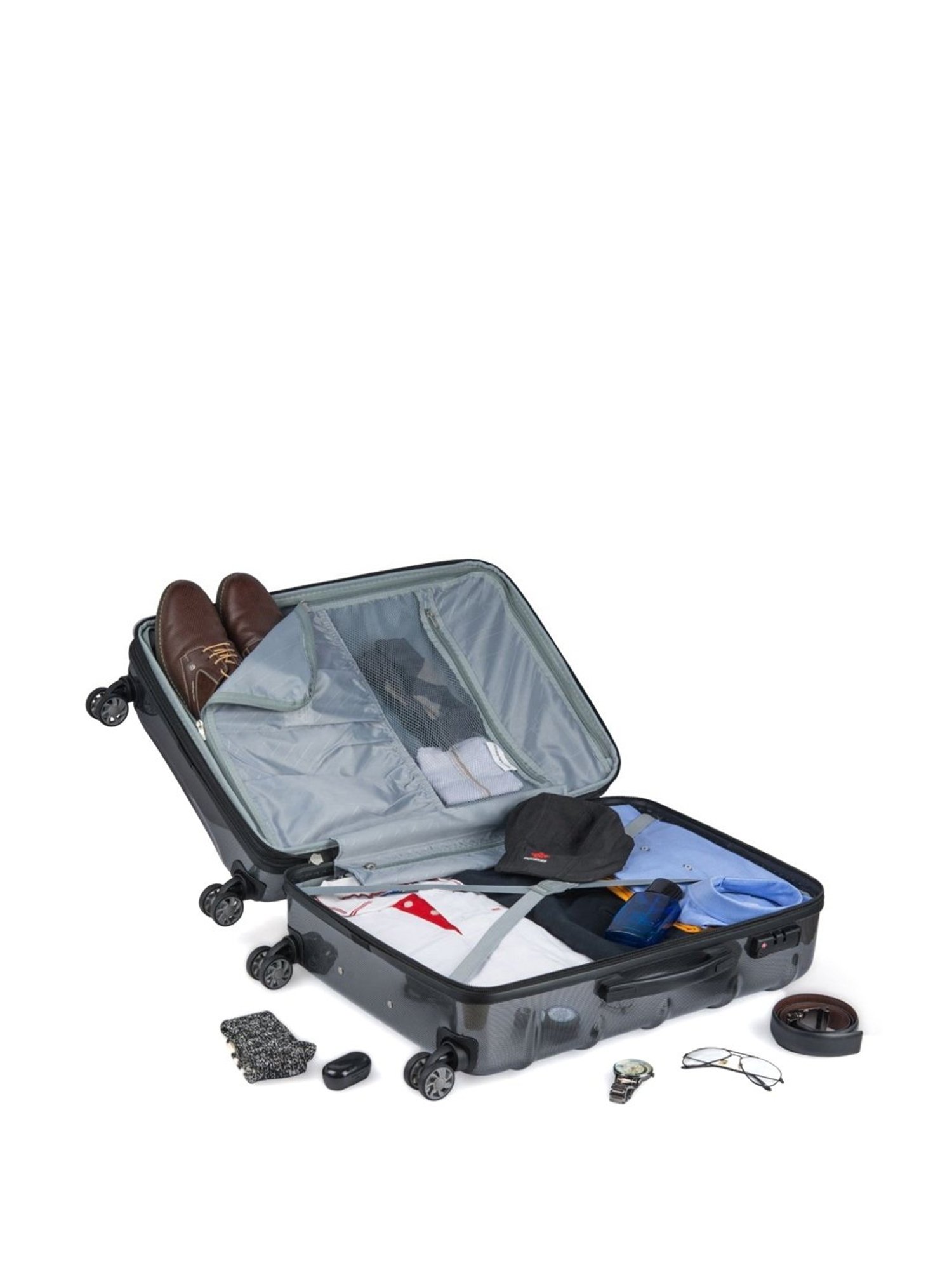 It luggage Tidal Black Textured Large Hard Cabin Trolley Set of 2