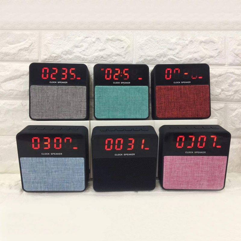 JT2605 Wireless Bluetooth Speaker LED Alarm Clock Hands-free Support TF Card