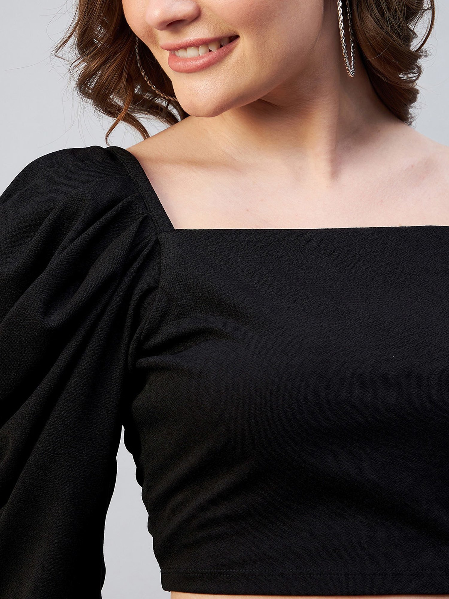 Carlton London Black Crop Top