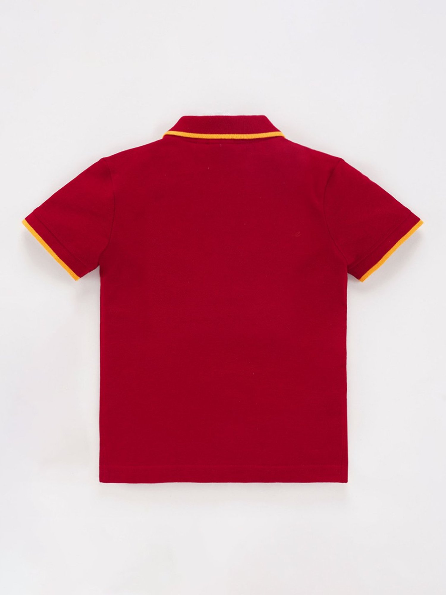 Ed-a-Mamma Kids Red Solid Polo T-Shirt