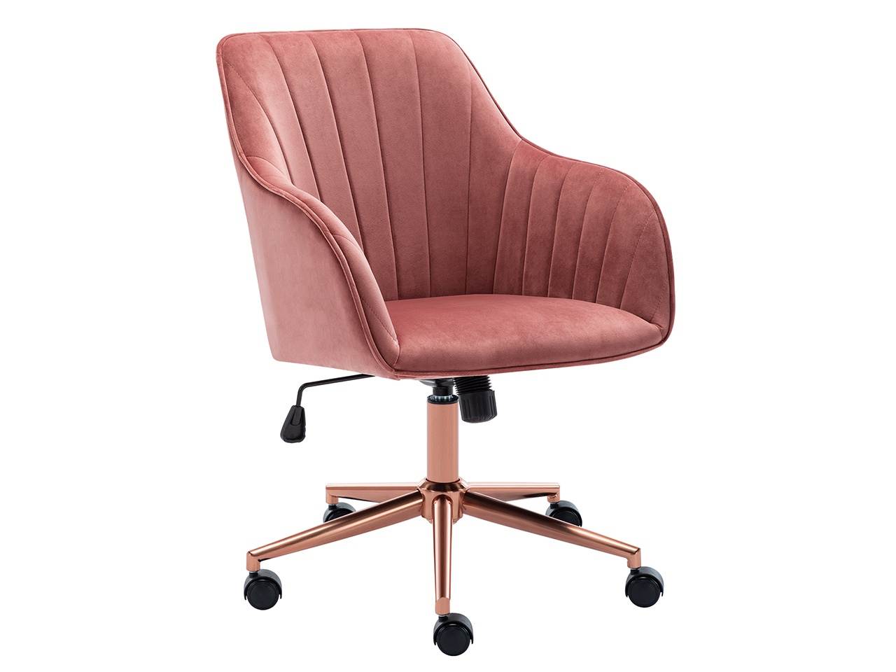 Swivel Height Adjustable Task Chair with Arms Velvet Upholstered Office Chair