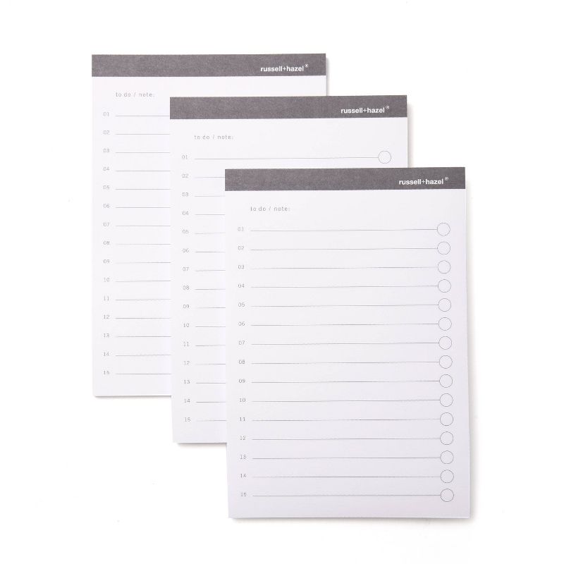 Russell+Hazel To-Do Adhesive Notes Charcoal 150ct